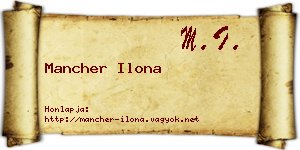 Mancher Ilona névjegykártya